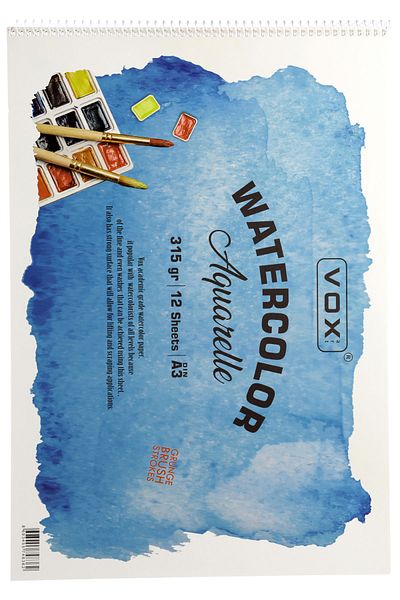 Vox Art 315 Gr NatWhite Watercolor Block - Cold Press - A3 - 12 Sheets