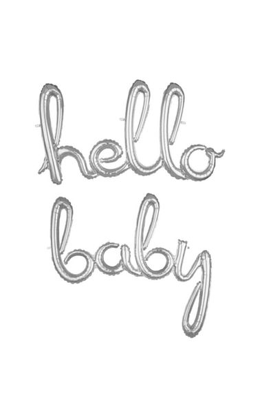 Bkmc Hello Baby Baby Foil Balloon Baby Shower Set Silver