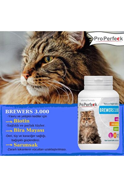 pro perfeck Biotin,bira Mayası,sarımsak Yavru Ve Yetişkin Kediler Için Deri,t...