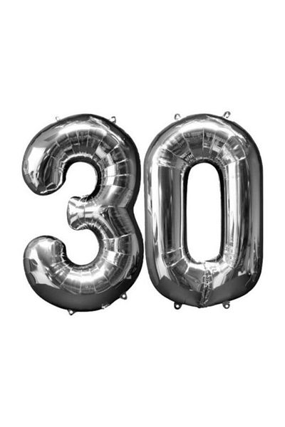 Parti Station 30 Years Silver Foil Balloon (76 cm)