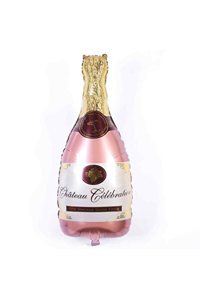 Parti dolabı Şampanya Şişesi Pembe Folyo Balon 104cm