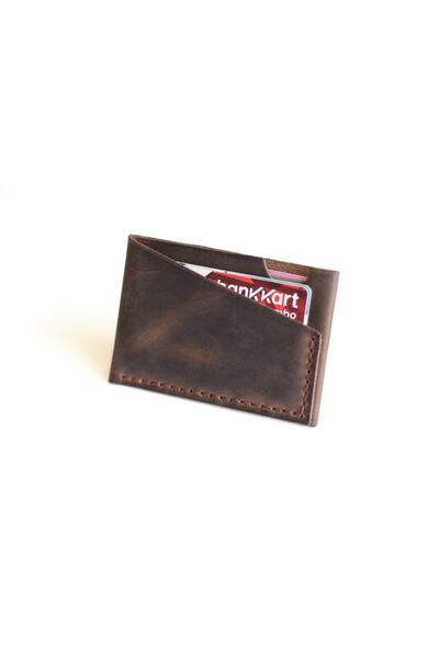 Hi Leather Edusa Leather Card Holder / Wallet Chestnut