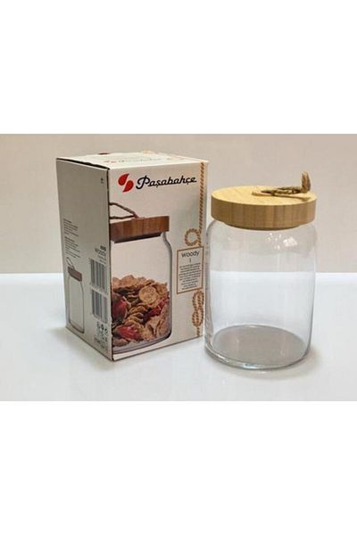 Paşabahçe 43583 Woody Bamboo Lid Jar Storage Container 860 Cc