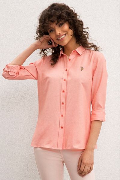 U.S. Polo Assn. Cămașă țesută pentru femei roz