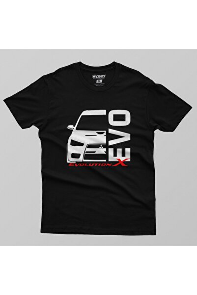 Crazy Чоловіча чорна футболка з принтом Mitsubishi