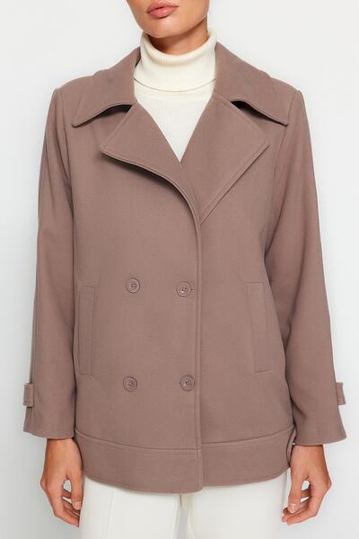 Trendyol Collection Mink Oversize Wide Cut Stamp Coat TWOAW24KB00148