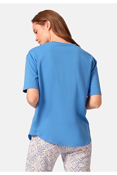 Skiny T-Shirt Pyjamaoberteil mit kurzen Ärmeln, Rundhalsausschnitt und abgerundetem Saum