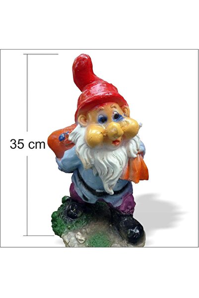 M3DECORİUM İç Dış Mekan Detaylı İşçilikli Yedi 7 Cüceler Şirin Baba 35 cm Ver...
