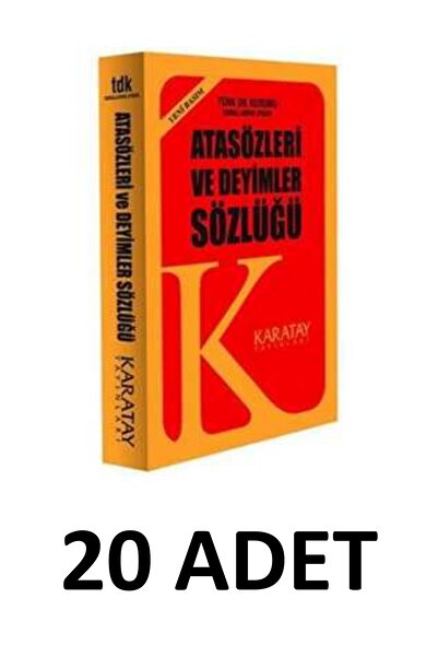 Karatay Yayınları 20 Adet Atasözü ve Deyimler Sözlüğü Orta Boy PP Kapak