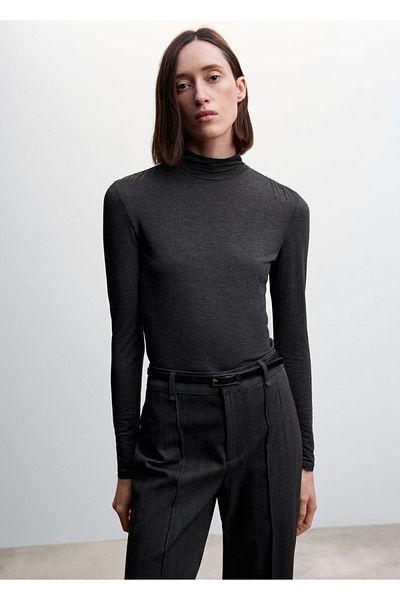 MANGO Woman Turtleneck Long Sleeve T-Shirt