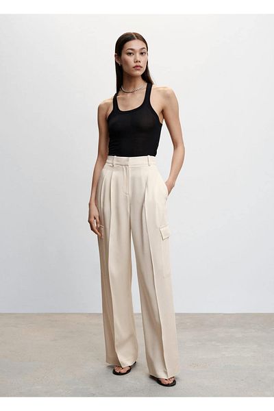 MANGO Woman Wideleg cargo pants