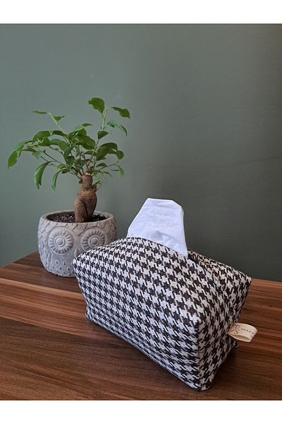 Tasarım Sentezi Handmade Napkin Holder Wet Wipes And Accessory Case Bag Dark Brown