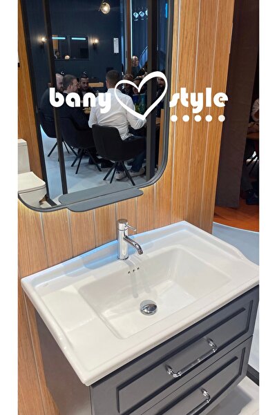 Turkuaz Cerastyle Kapadokya Etajer Uyum Damlalıklı Lavabo 80*48cm