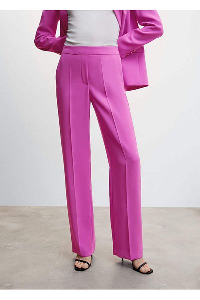 MANGO Woman Elastic Waist Suit Trousers