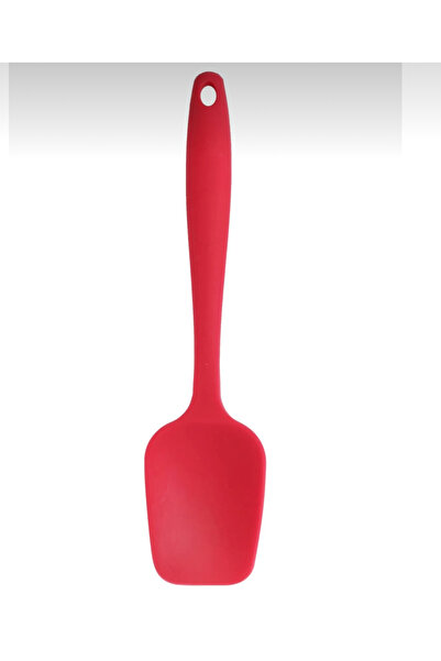 PİNK ROSE Bybirgül Large Size Silicone Fireproof Non-Stick Flat Spatula Red Set of 3