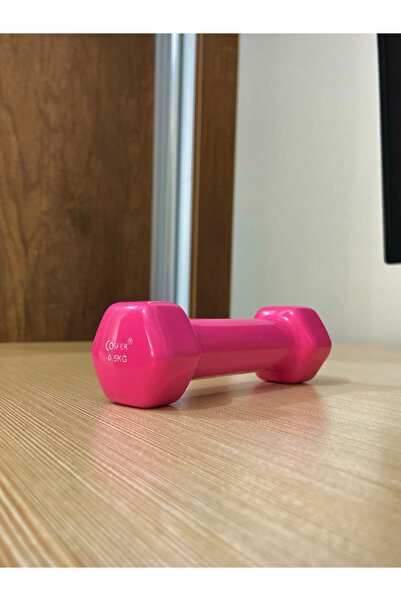 Cosfer 0,5 Kg Pembe Vinyl Kaplı Demir Dambıl 1 Adet Fitness