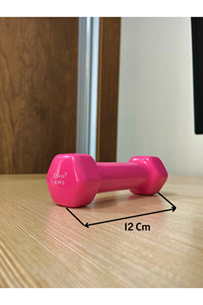 Cosfer 0,5 Kg Pembe Vinyl Kaplı Demir Dambıl 1 Adet Fitness