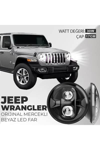 C9 Jeep Wrangler Uyumlu Orijinal Mercekli Led Far