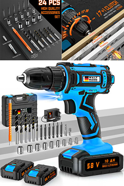 WaltMann Germany XGT Blue 58 V 10 Amper Frankfurt Lİ-ON Bakır Şanzuman Akülü ...