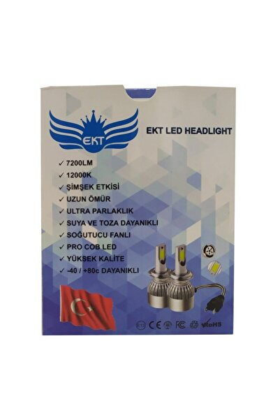 Apex H4 Ice Blue Led Xenon - Ekt -7200 Lumen - 12000k - Lightning Effect