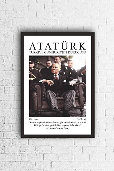 beedene Çerçeveli Atatürk Portresi Tablo