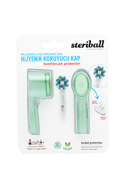 Steriball ŞARJLI VE PİLLİ DİŞ FIRÇALARI İÇİN HİJYENİK DİŞ FIRÇASI KORUMA KABI-2'Lİ YEŞİL X 2