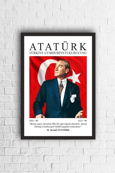 beedene Çerçeveli Atatürk Portresi Tablo