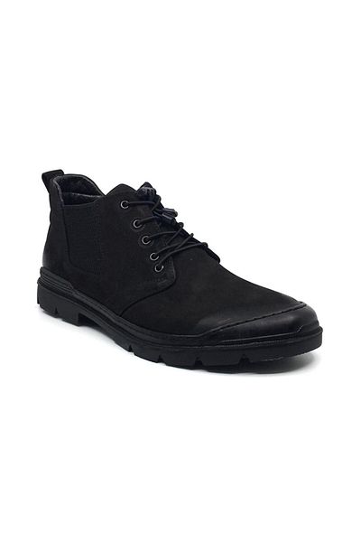 Taşpınar Ayakkabı Hidayet Special 100% Genuine Nubuck Leather Men's Winter Comfortable Daily Chelsea Boots Smart Lace-up