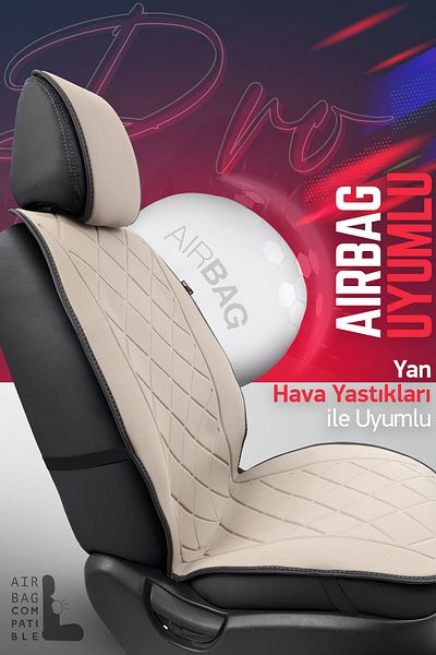 Otom Beige Color Active Pro Design Protective Car Seat Cushion