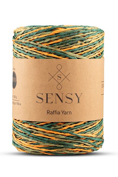SENSY Premium Multi-Colored Marbled 170M Natural Paper Yarn, Straw Paper Yarn, Raffia, Bag, Pad, Hat Thread,