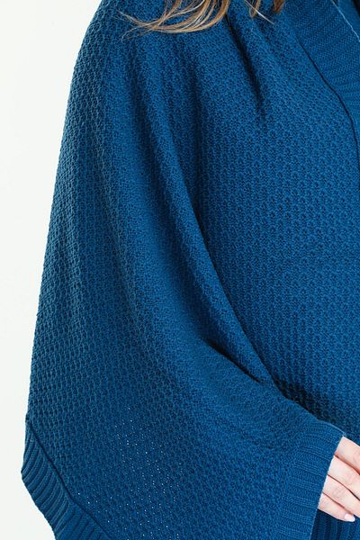 Ocean Petrol Blue Knitwear Shoulder Shawl
