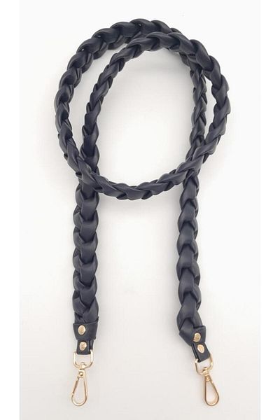 angel çanta aksesuar Τσάντα Angel από συνθετικό δέρμα Navy Blue - Μοντέλο πλεξίματος 135 cm, λαβή από ελαφρύ χρυσό μέταλλο