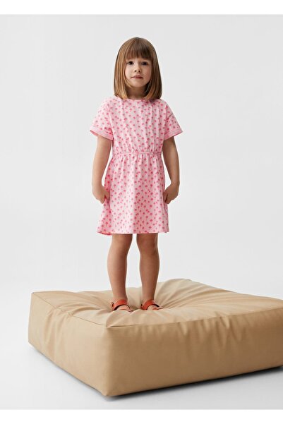 MANGO Baby Ριγέ βαμβακερό φόρεμα