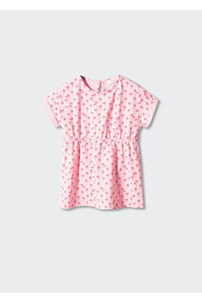 MANGO Baby Ριγέ βαμβακερό φόρεμα