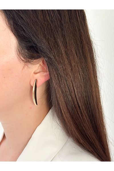 CHARMLUCKY Steel long bar earrings