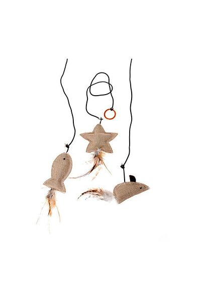 Karlie Cat Toy with Feather and String 10 cm