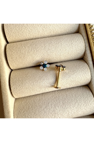 Okko Store Cerrahi Çelik Renkli Papatya Tragus, Piercing