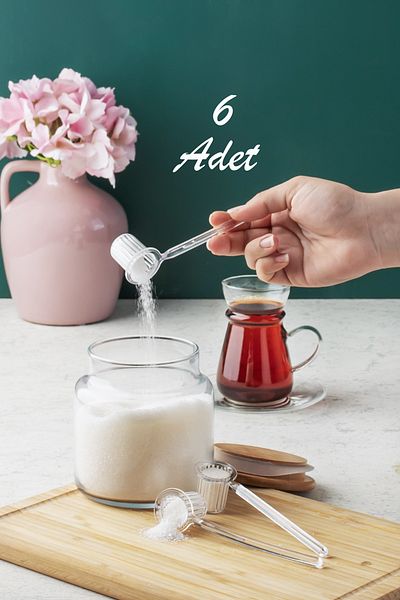 LOVE in KITCHEN Cos-101 Set of 6 Mica Origami Shaped Crystal Coffee Sugar Spice Jam Sauce Spoons