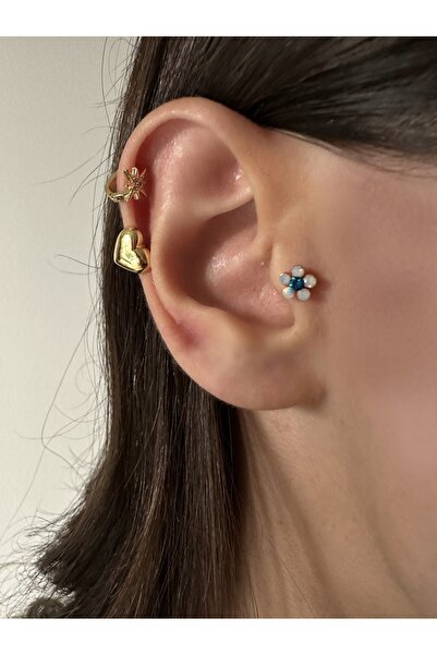 Okko Store Cerrahi Çelik Renkli Papatya Tragus, Piercing