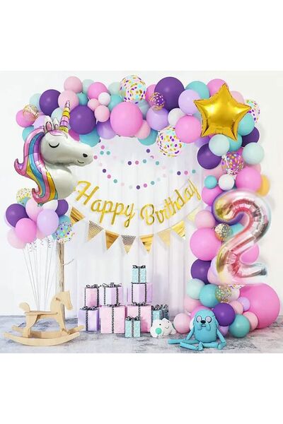 DÜVENCİ TİCARET ΣΕΤ ΑΛΥΣΙΔΩΝ ΜΠΑΛΟΝΙΩΝ ΠΟΛΥΤΕΛΕΙΑΣ UNICORN ΣΕ ΧΡΩΜΑΤΑ ΜΑΚΑΡΟΝ