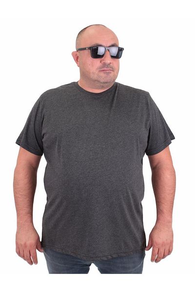 MocGrande Plus Size Basic T-Shirt 11170 Anthracite Melange