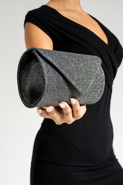 bibags Γυναικεία Ασημένια Πλατινένια Μίνι Βραδινή Τσάντα Φόρεμα Portfolio