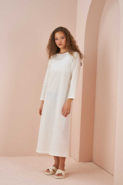 Mevra Uzun Kollu Pamuk Vual Astar Ekru