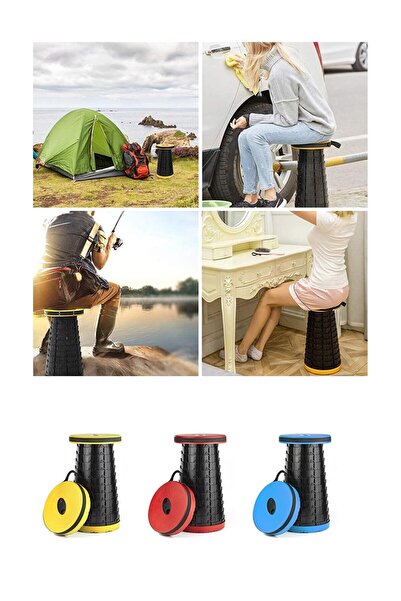 BLUE SİDE Portatif Kamp Katlanabilir Sandalye Balık Sandalye Teleskopik Ayarl...