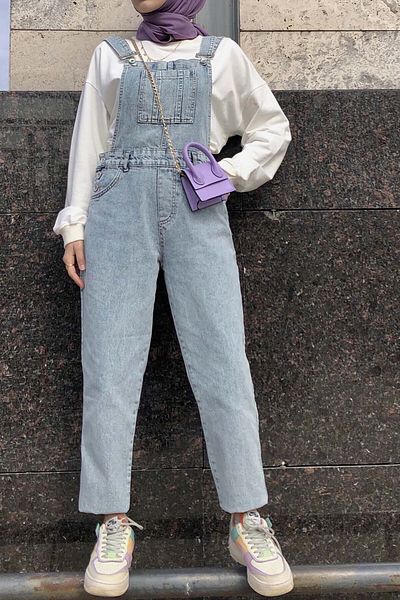 lamelif Ολόσωμη φόρμα Bahçıvan Strappy Washable Denim Ice Blue Ice Blue
