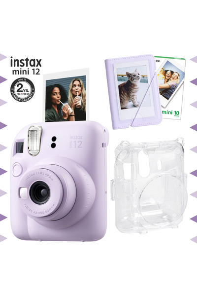 Fujifilm Instax mini 12 Lila Fotoğraf Makinesi-10'lu Film-Mini Albüm ve Şeffa...