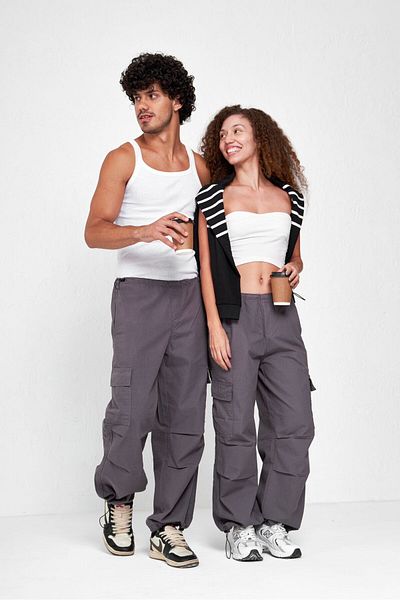 DEEFWEAR Y2k Baggy Tactical Cargo Parachute Pants