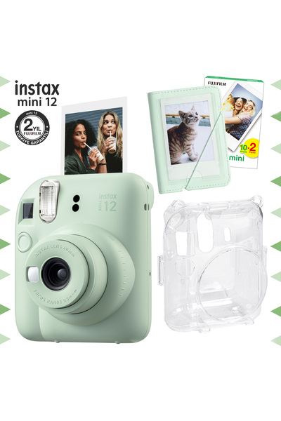 Fujifilm Instax mini 12 Yeşil Fotoğraf Makinesi-20'li Film-Mini Albüm ve Şeff...