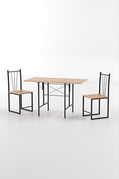 Retodesign RETODESİGN YILDIZ KATLANIR MUTFAK MASASI 2 SANDALYELİ TAKIM 1626