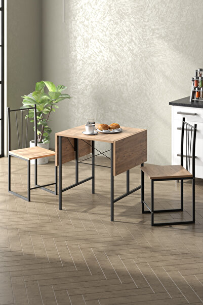 Retodesign RETODESİGN YILDIZ KATLANIR MUTFAK MASASI 2 SANDALYELİ TAKIM 1626